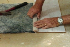 viewing sample transition/joint of laminate flooring and carpet