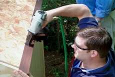 nailing drip cap to protect the solar garden shed roof