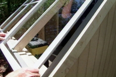 installing windows in the solar garden shed roof