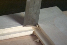 dressing the rabbet corners with a chisel