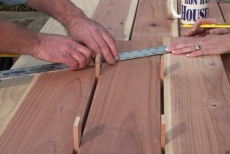 extending cut-lines across the middle and outer seat boards
