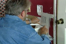 taping the patch prior to coating with joint compound