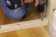 securing the closets' horizontal floor framing