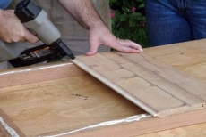 nailing cedar tongue-and-groove facing on frames
