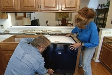 hooking up the dishwasher before installing the granite countertop