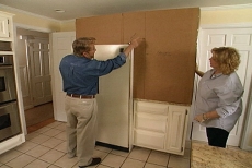 Using a cardboard mock-up to visualize cabinets