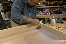 gluing the sliding drawers for the pull-out shelves