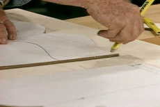 tracing template onto solid wood panel