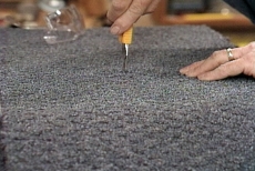 cutting carpet