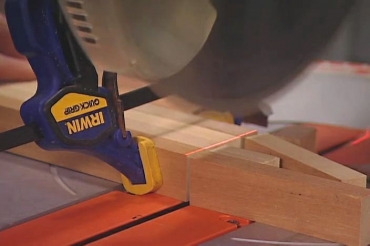cutting clamped wood