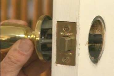 replacing a door latch and knob
