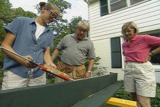 adding a bead of construction adhesive to the window box
