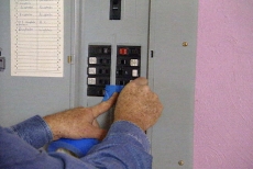 Covering the breaker with tape for safety