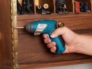 cordless drill in use
