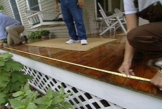 measuring the distance between porch roof supports
