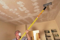 sanding the ceiling