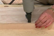 stapling the plywood skin