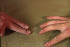 Using a fingerprint to test the drying surface
