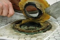 Remove wax ring after removing the toilet