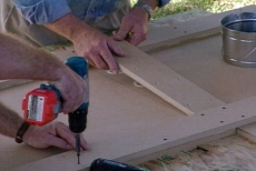 Securing MDF cleats with glue and screws