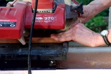 sizing the tiles on a tile saw