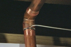 soldering the copper waterlines