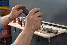 arranging hand tools in a Slatwall Tool Caddy