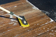 misting the deck restoration area 