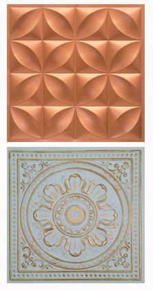 copper and pvc ceiling tiles